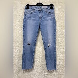 Ag Adriano Goldschmied The Prima Cigarette Crop Distressed Jeans